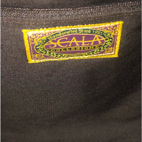 Vintage Scala Hobo Shoulder Bag  EUC Leaf/Floral Print Tapestry Material - Picture 6 of 8